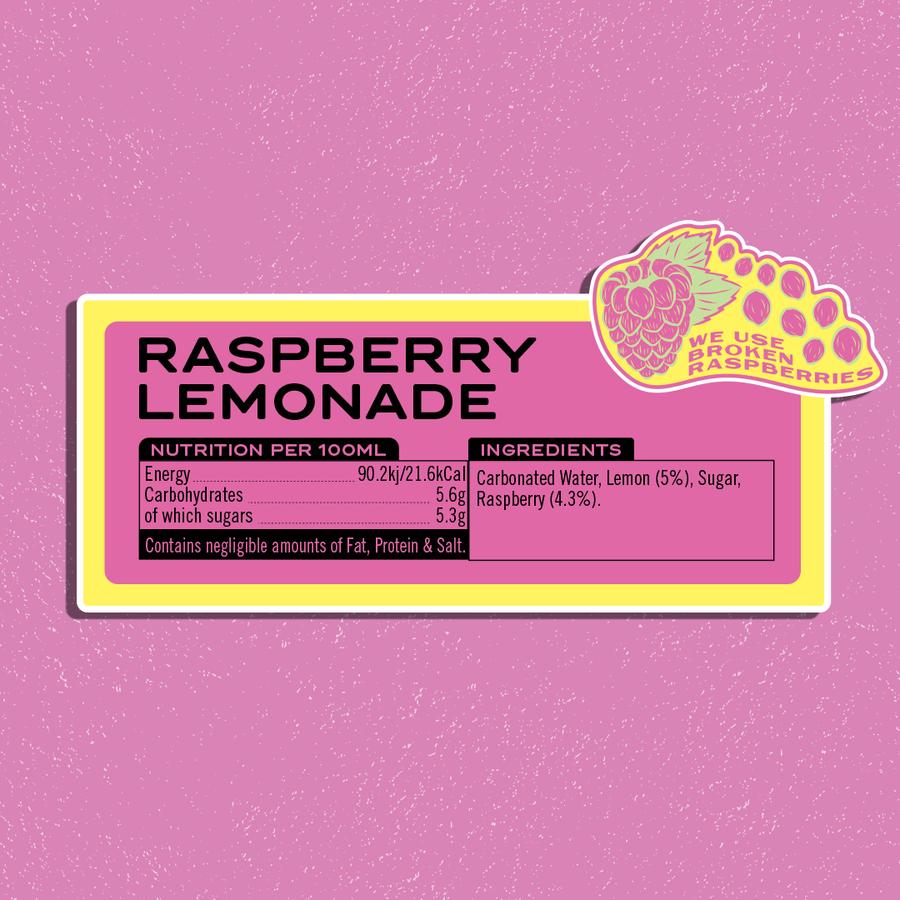 12 Pack of Raspberry Lemonade Cans - Square Root Soda