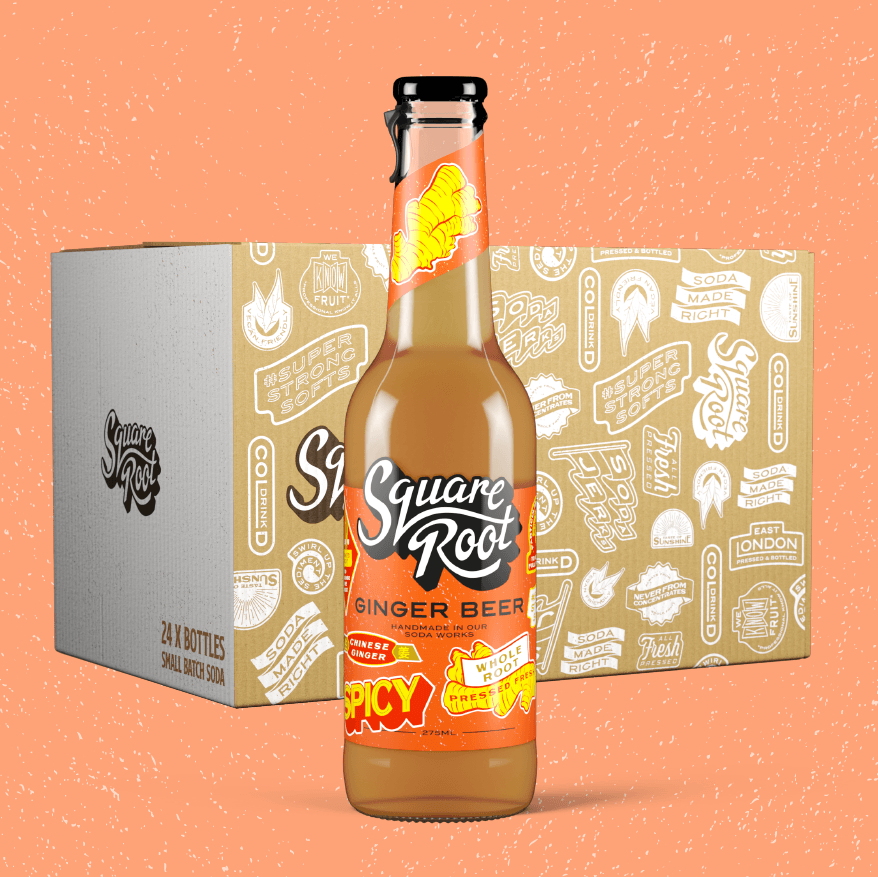 12 Pack of Ginger Beer - Square Root Soda