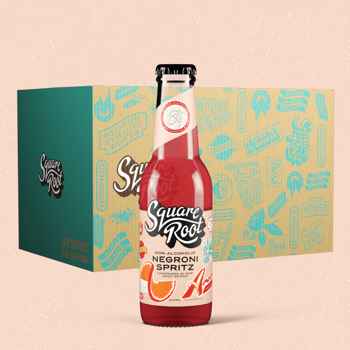 12 Pack of Non-Alcoholic Negroni Spritz - Square Root Soda